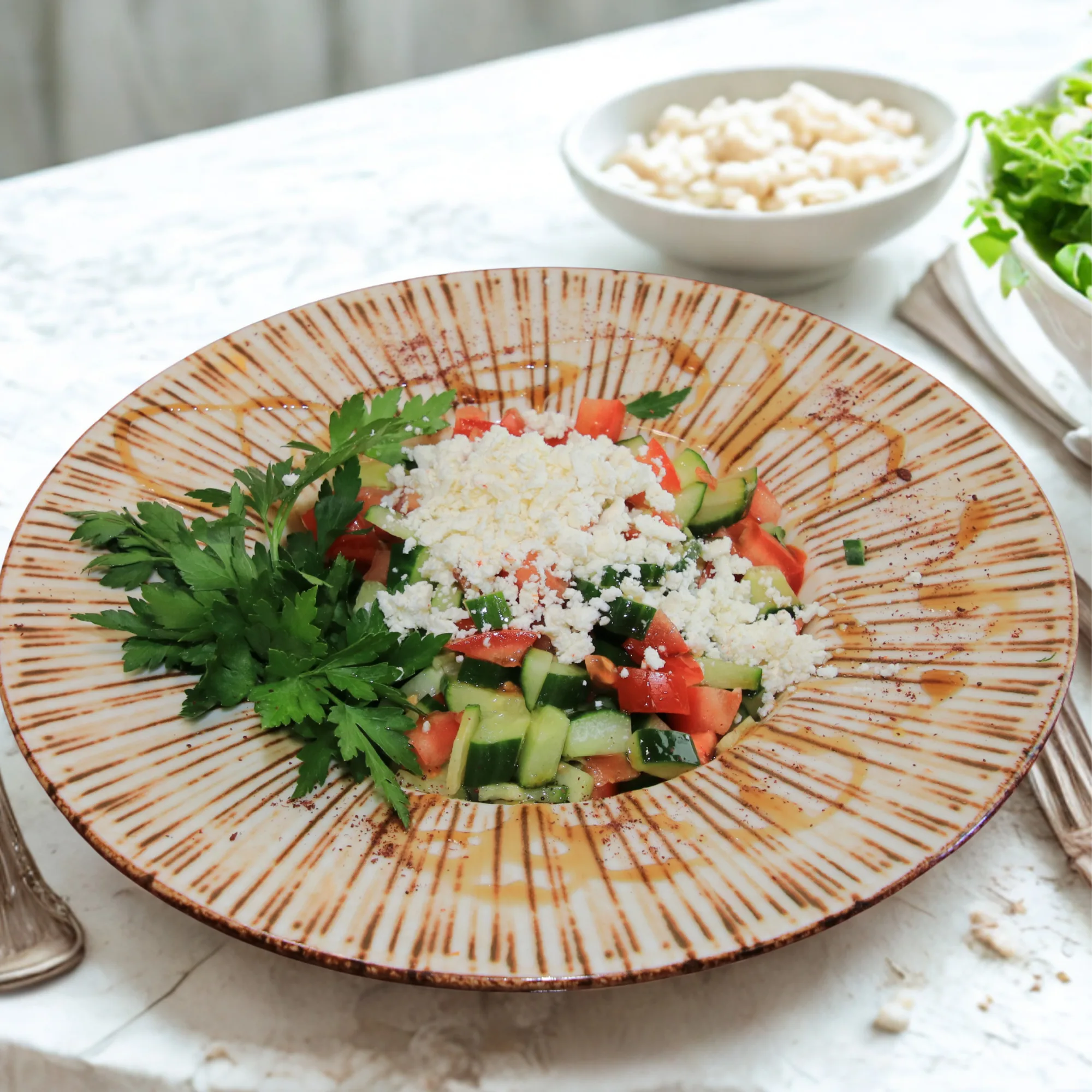 Çoban Salatası, Peynirli